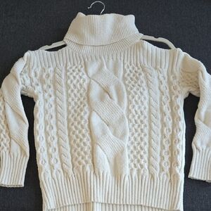 Women's Cream Cable Knit Sweater